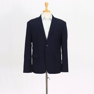 Bespoke 42R Navy Blazer Sport Coat Jacket 2-Button Herringbone Y881